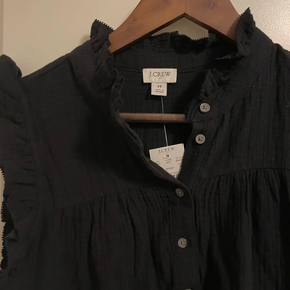 J Crew Smocked Ruffle Tank - Picture 4 of 4